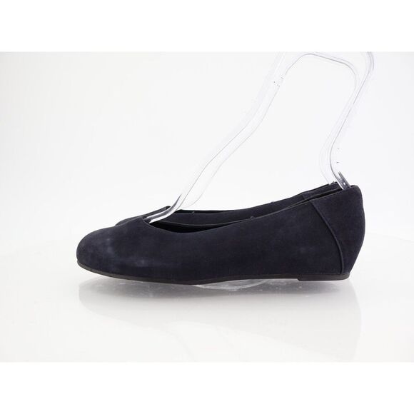Eileen Fisher Women Una Hidden Wedge Ballet Flats Size 8 Navy Suede Round Toe - Picture 4 of 10